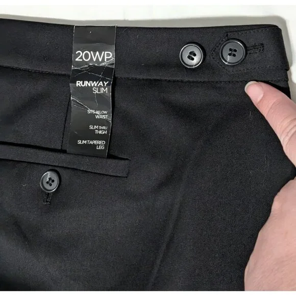 Jones New York Womens Black Stretch Slim Fit Pants 20WP Petite Runway Style - Picture 4 of 15